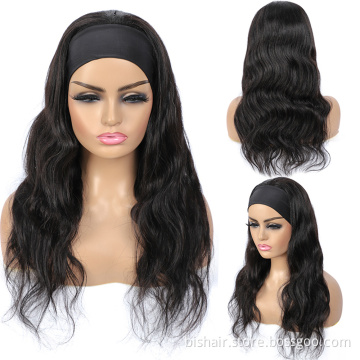 BIS Brazilian long body wavy  natural black headband wig for black female 150% density body wave human hair wig  new fashion